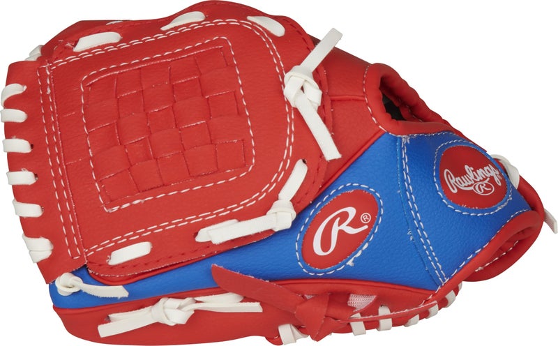 Rawlings رولينغز | سلسلة اللاعبين قفاز كرة البيسبول للأطفال والشباب | رمي باليد اليسرى | 9" | أحمر/أزرق مع كرة - Image 2